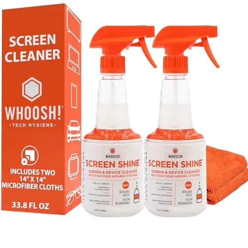 WHOOSH! Pro Screen Cleaner 1000ml (33.8 Fl Oz) | Streak-Free Electronics Cleaning Kit for TVs, Laptops, and Phones — 16.9 Fl Oz