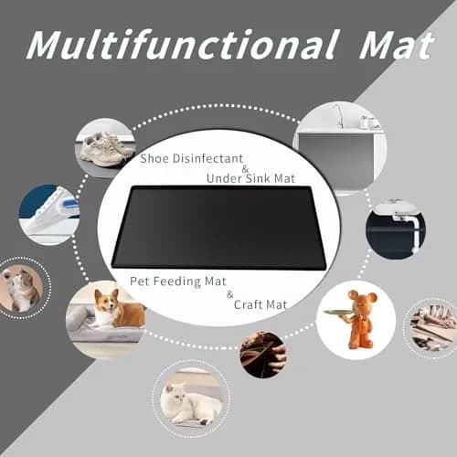 Sazteay Under Kitchen Sink Mat 25" x 19" | Waterproof Silicone Protector for Kitchen & Bathroom Cabinets thumbnail 9