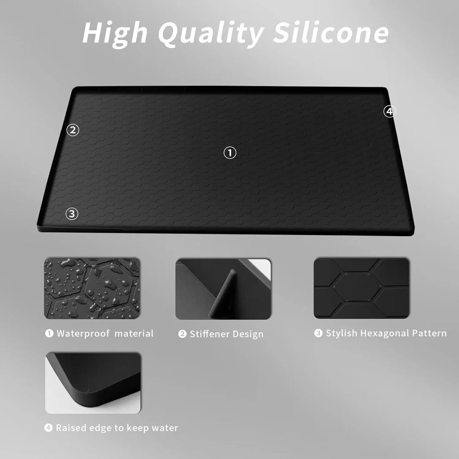 Sazteay Under Kitchen Sink Mat 28" x 19" Waterproof Silicone Protector for Kitchen & Bathroom Cabinets thumbnail 6