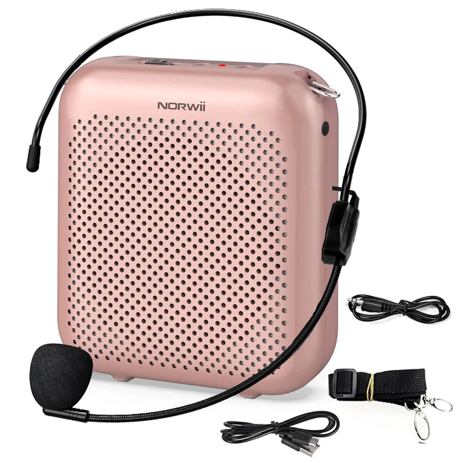 Norwii Portable Voice Amplifier - Rose Gold, 2000mAh Battery, Wired Headset Microphone - main product image