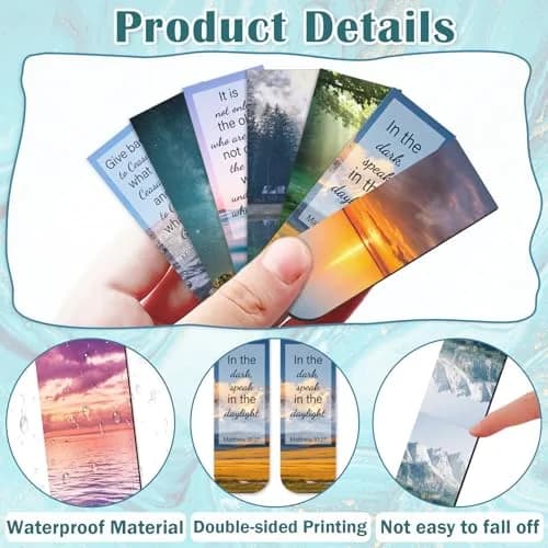 Diteryy Magnetic Bookmarks 100-Pack | Inspirational Bible & Scenery Designs, 12.4cm (4.7in) thumbnail 2