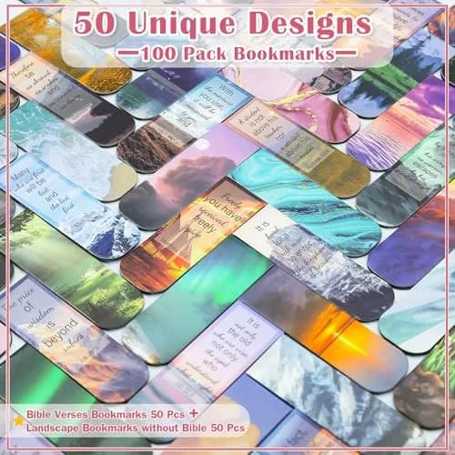 Diteryy Magnetic Bookmarks 100-Pack | Inspirational Bible & Scenery Designs, 12.4cm (4.7in) thumbnail 3