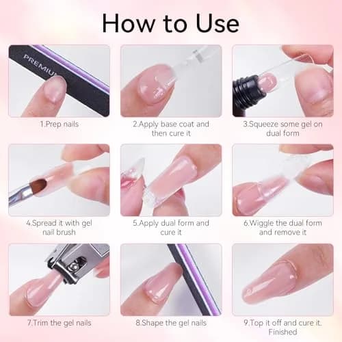 Makartt Poly Nail Gel Kit 6 Neutral Colors 15ml (0.5 Fl Oz) | Hema-Free Builder Gel for Extension Nails thumbnail 9