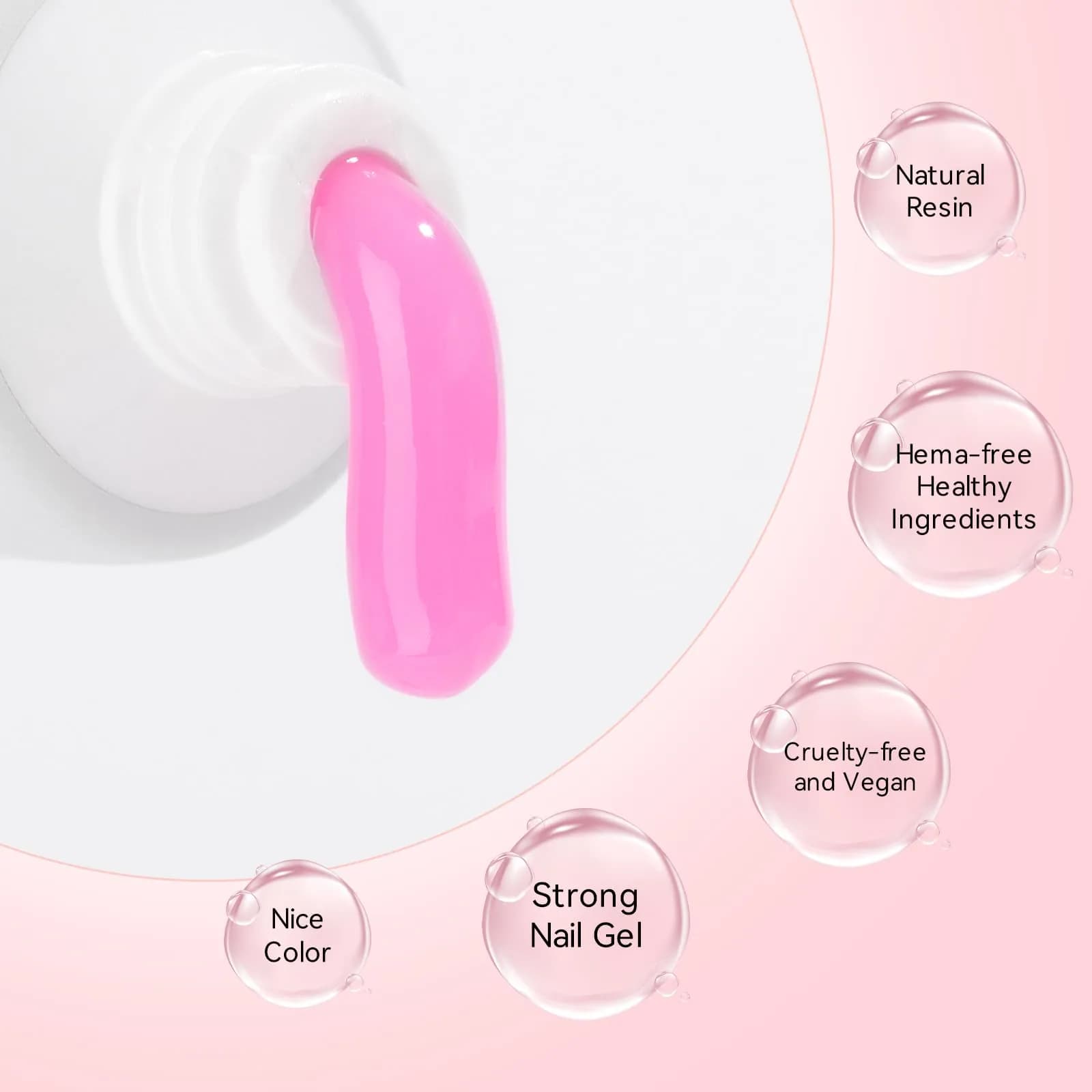 Makartt Poly Nail Gel Set: 6 Colors, Clear Pink White Rose Pink | French Style, Solid Pattern, Glossy Finish - view 6