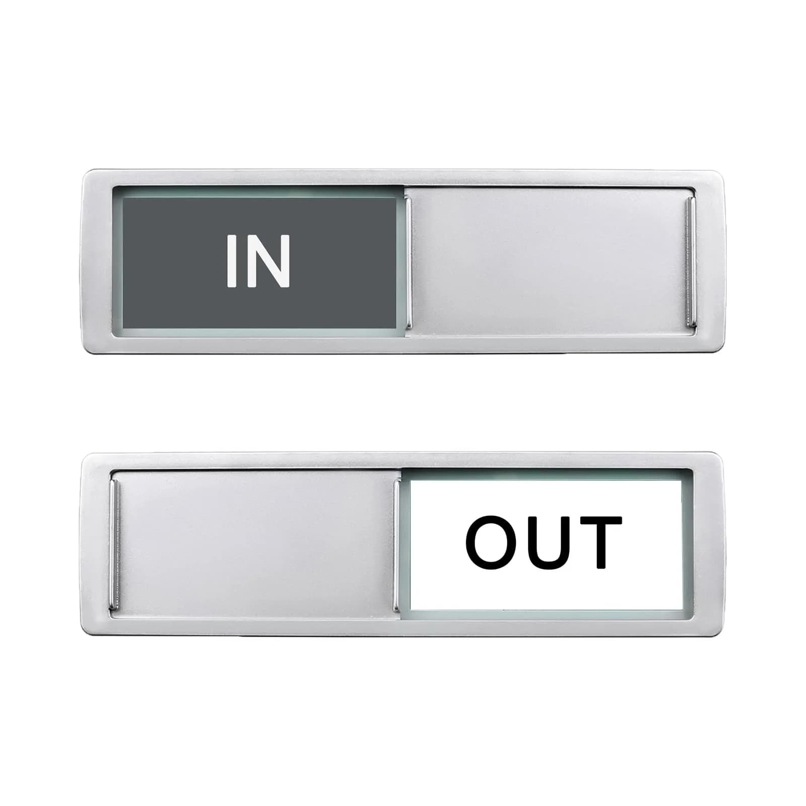 LoYinLo "In or Out" Slider Sign - Grey & White, 18cm x 5cm - main product image