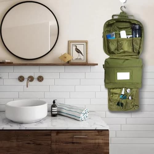 SMONT Toiletry Bag for Men 9.5x7.9x2.7 Inch | Water-Resistant Travel Organizer thumbnail 5