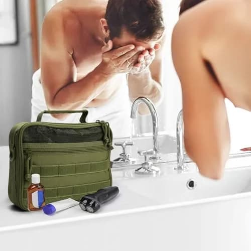 SMONT Toiletry Bag for Men 9.5x7.9x2.7 Inch | Water-Resistant Travel Organizer thumbnail 2