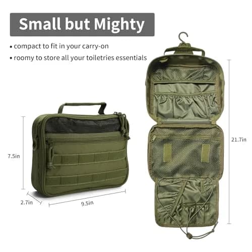 SMONT Toiletry Bag for Men 9.5x7.9x2.7 Inch | Water-Resistant Travel Organizer thumbnail 3