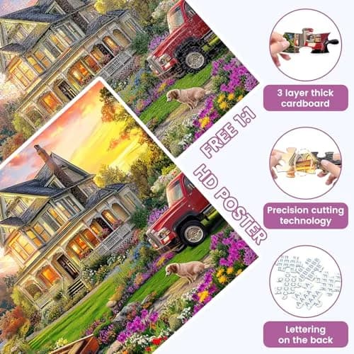 VOLUVOLU 1000 Piece Puzzles Autumn Landscape | Challenging & Durable for Adults (70-120 chars) thumbnail 4