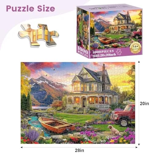 VOLUVOLU 1000 Piece Puzzles Autumn Landscape | Challenging & Durable for Adults (70-120 chars) thumbnail 2