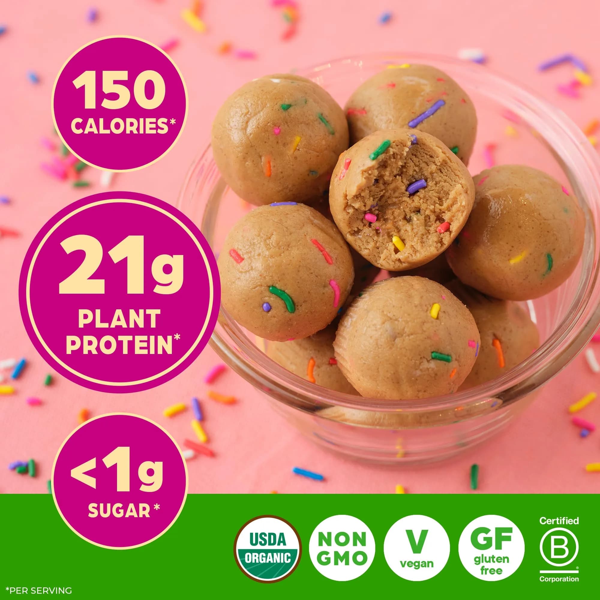 Orgain Organic Vegan 21g Protein Powder Birthday Cake 463g (1.02 lb) | Plant-Based Protein for Smoothies & Baking - view 6
