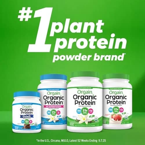 Orgain Organic Vegan 21g Protein Powder Birthday Cake 463g (1.02 lb) | Plant-Based Protein for Smoothies & Baking thumbnail 8