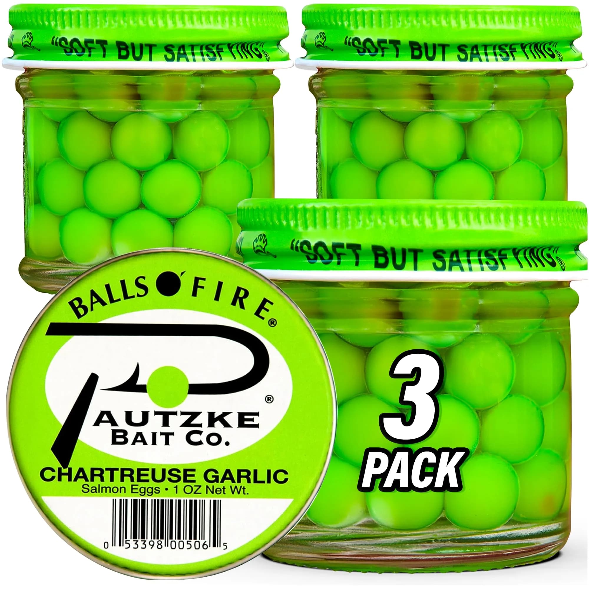 Pautzke Bait Balls O' Fire Salmon Eggs Charteuse Garlic 1 oz | Irresistible scent for trout & salmon