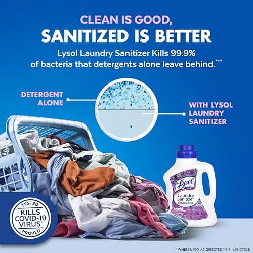 Lysol Disinfectant Laundry Sanitizer & Scent Booster Lavender Fusion 90 Fl Oz (2.66 L) | Kills 99.9% Bacteria & Viruses thumbnail 4