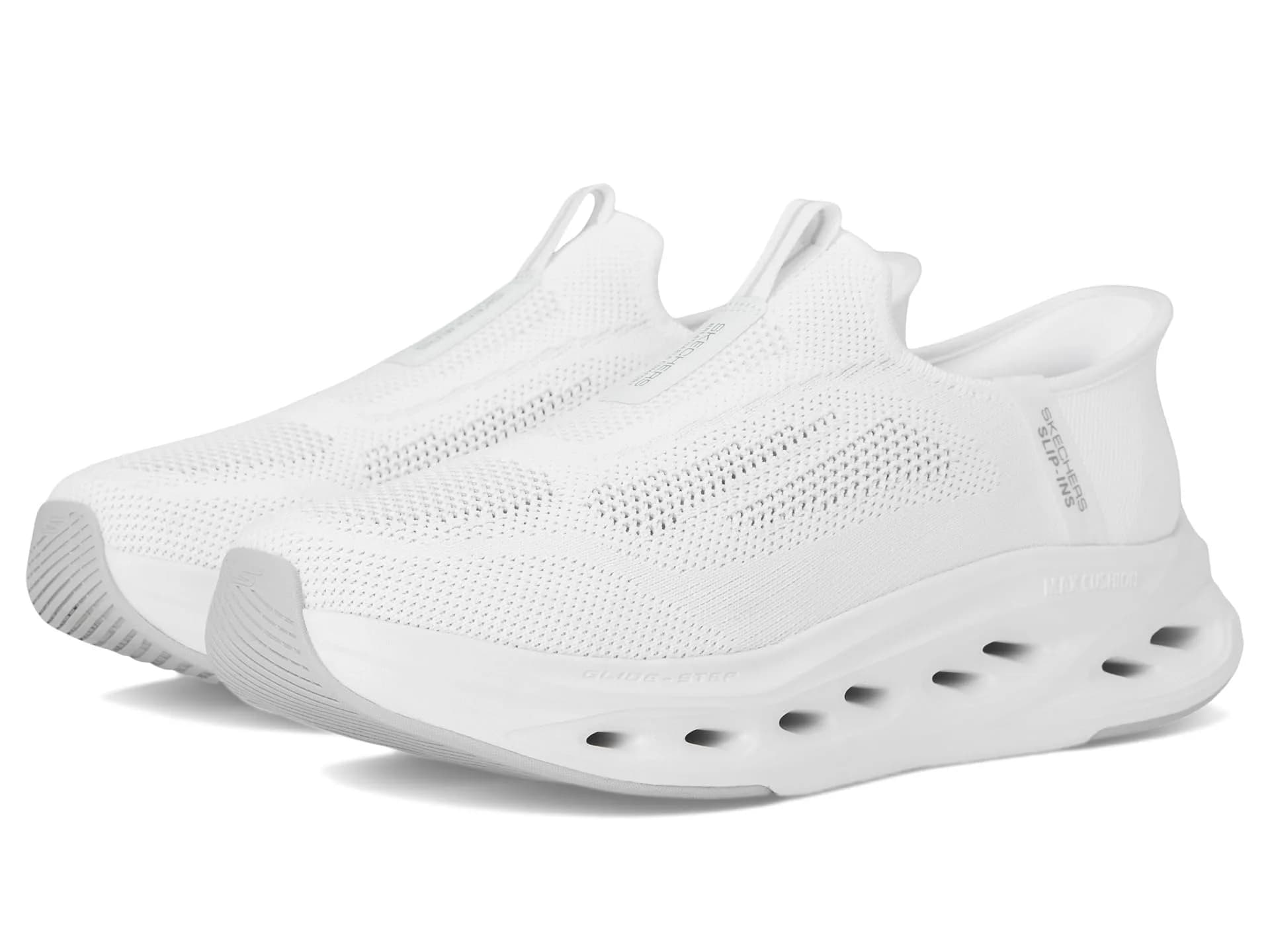 Skechers Men's Max Cushioning Glide Step Euclid Hands Free Slip-Ins Sneaker, White, 8 X-Wide | Ultra Comfort with Hands-Free Ease — White