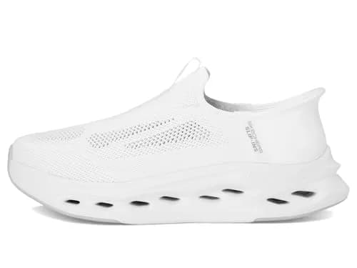 Skechers Men's Max Cushioning Glide Step Euclid Hands Free Slip-Ins Sneaker, White, 8 X-Wide | Ultra Comfort with Hands-Free Ease thumbnail 4