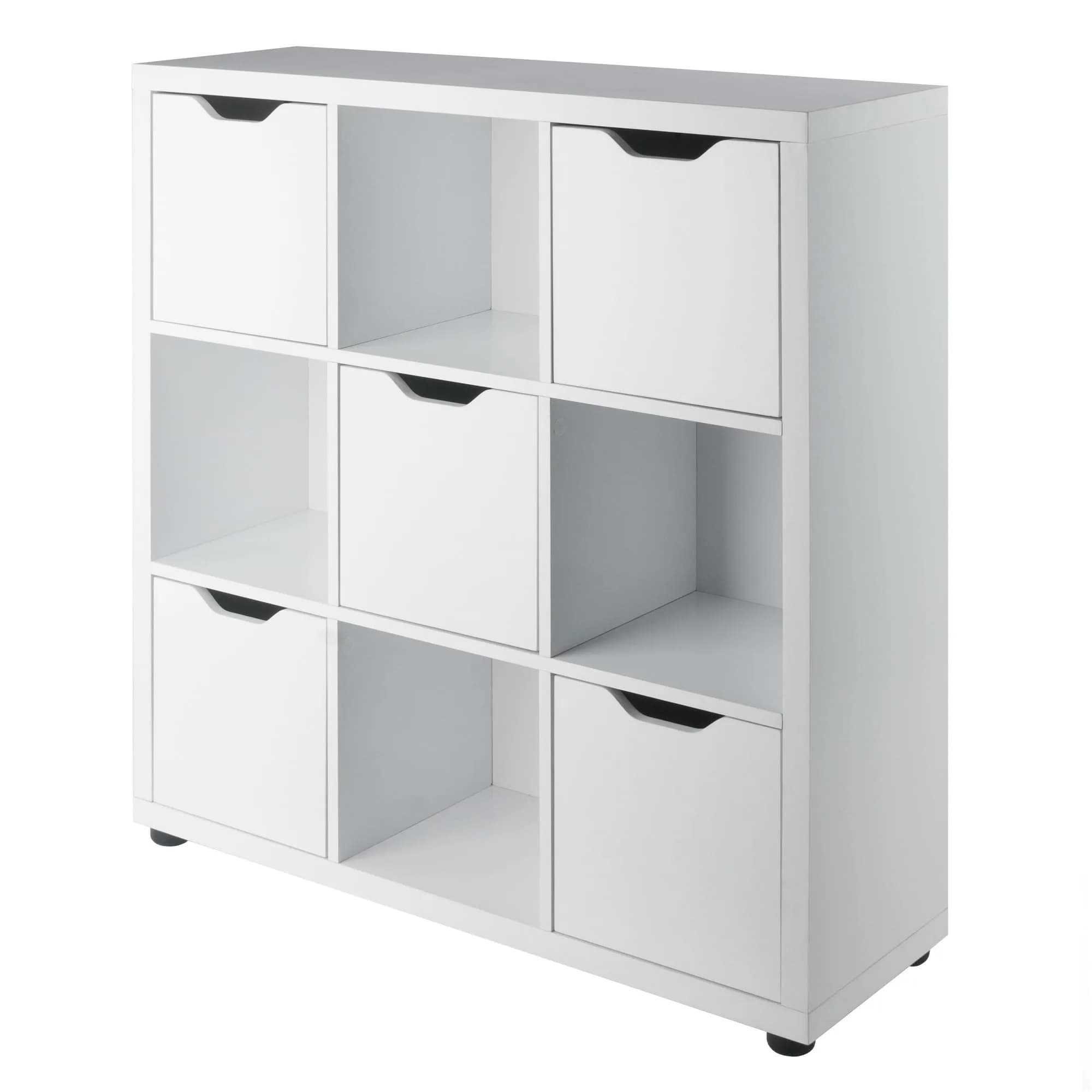 Winsome Julian 3x3 Storage Cabinet | White Composite Wood with 9 Compartments for Living Room & Home Office - main product image