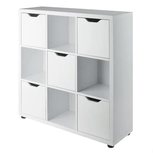 Winsome Julian 3x3 Storage Cabinet | White Composite Wood with 9 Compartments for Living Room & Home Office thumbnail 1