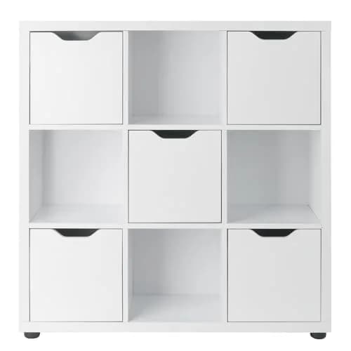 Winsome Julian 3x3 Storage Cabinet | White Composite Wood with 9 Compartments for Living Room & Home Office thumbnail 4