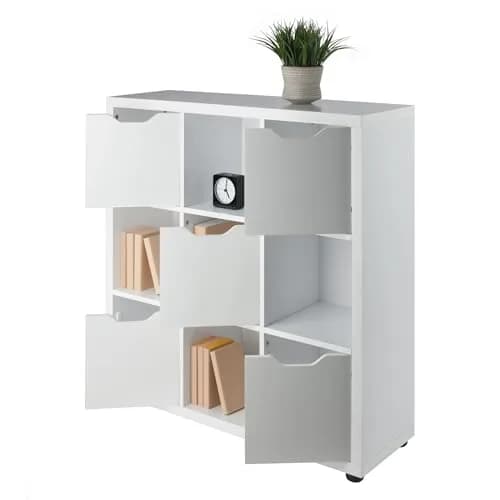 Winsome Julian 3x3 Storage Cabinet | White Composite Wood with 9 Compartments for Living Room & Home Office thumbnail 3