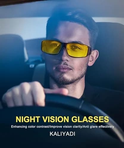 KALIYADI Night-Vision-Glasses Fit-Over-Glasses Wrap-Around for Night Driving | Anti Glare HD Polarized thumbnail 2