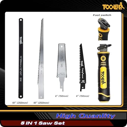TOOLAN 5-In-1 Multi-Blade Handsaw for Woodworking & Drywall | Ergonomic, Durable, Compact thumbnail 2