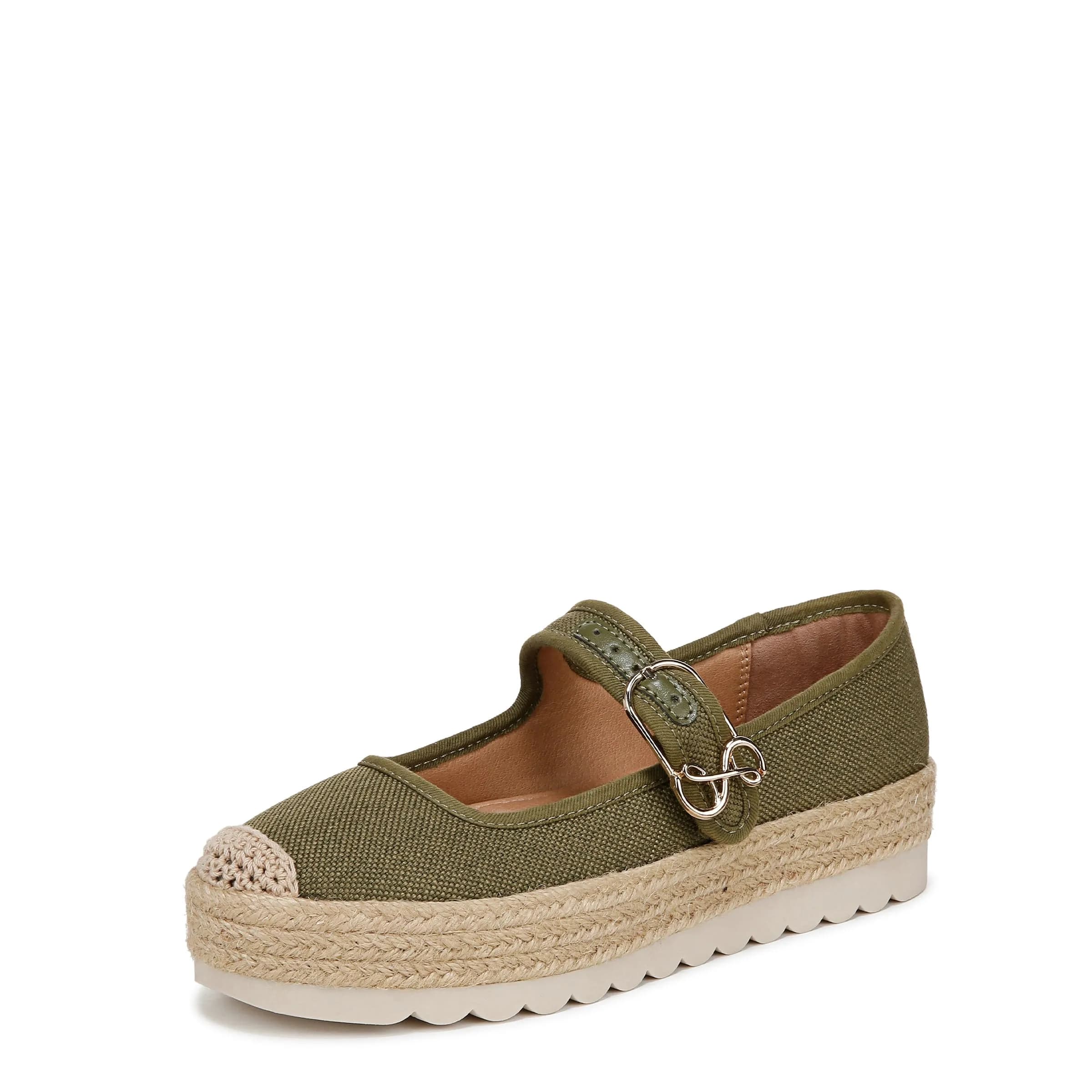 Sam & Libby Isla Mary Jane Flat Olive Sage 8.5 | Casual Platform Slip-On - main product image