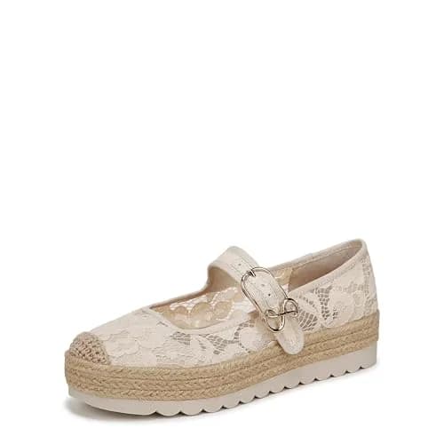 Sam & Libby Isla Mary Jane Flat, Ecru Lace, US 7 | Casual Fashion Flat with Platform thumbnail 1