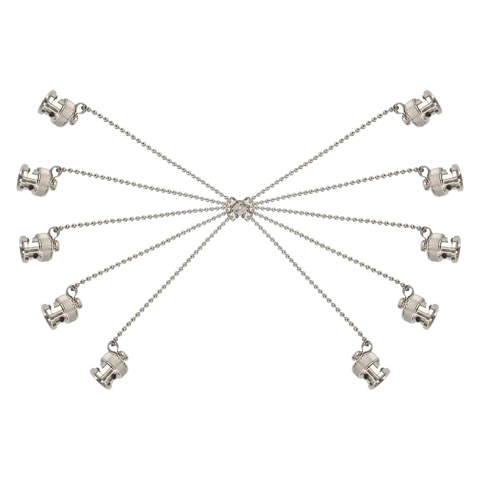 Boobrie BNC Dust Cap Waterproof Protective Cover with Chain - 10PCS | Nickel-Plated RF Coaxial Adapter Cap for Female Jack - view 2