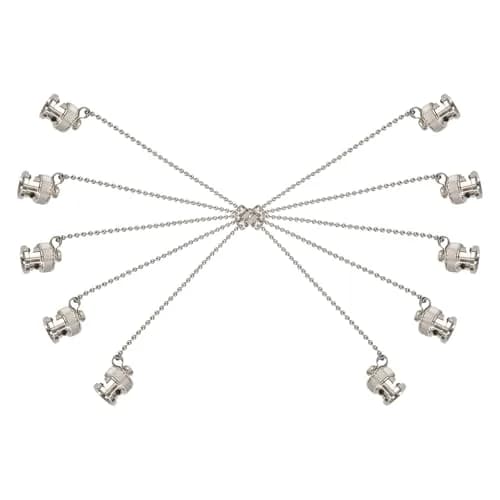 Boobrie BNC Dust Cap Waterproof Protective Cover with Chain - 10PCS | Nickel-Plated RF Coaxial Adapter Cap for Female Jack thumbnail 2