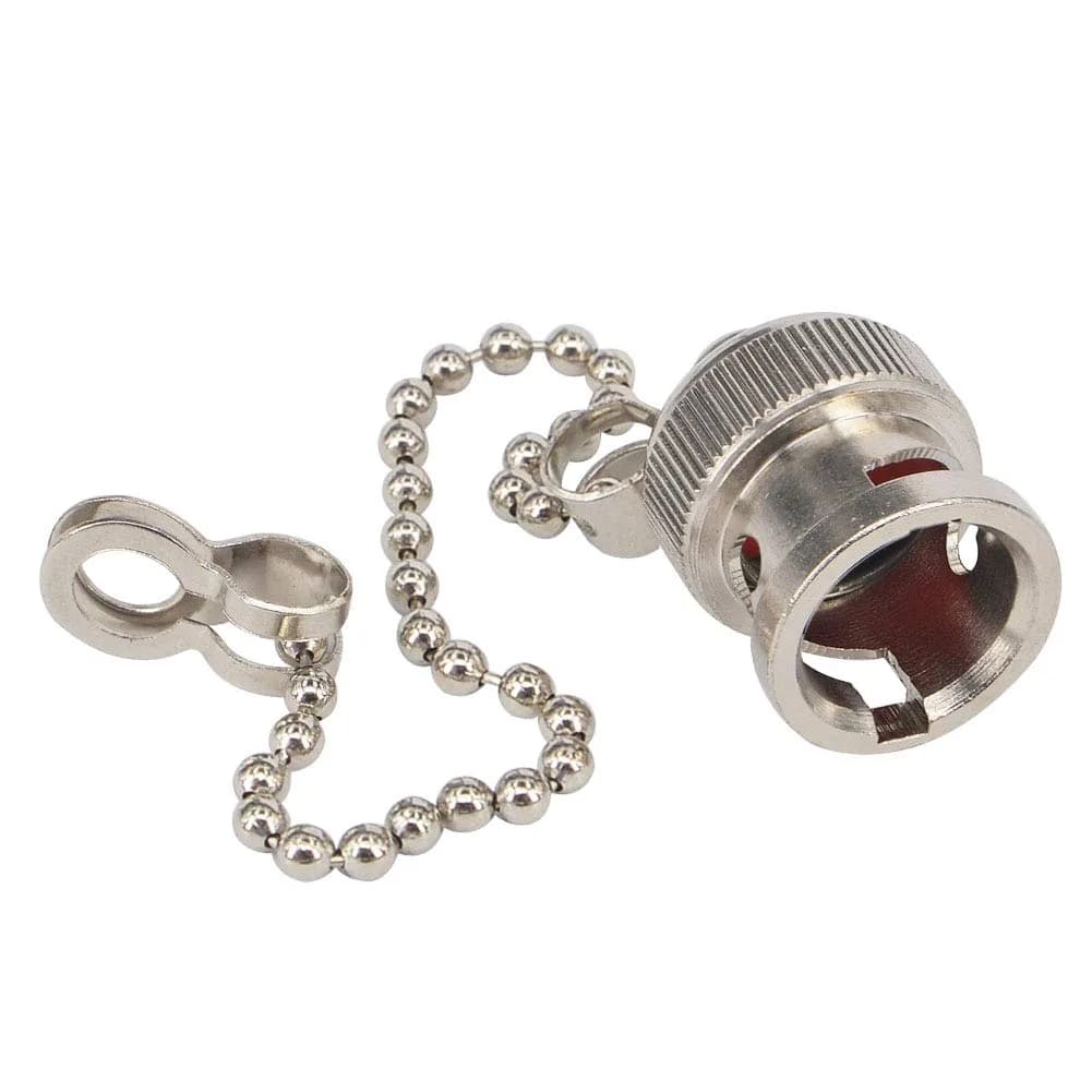 Boobrie BNC Dust Cap Waterproof Protective Cover with Chain - 10PCS | Nickel-Plated RF Coaxial Adapter Cap for Female Jack - view 3