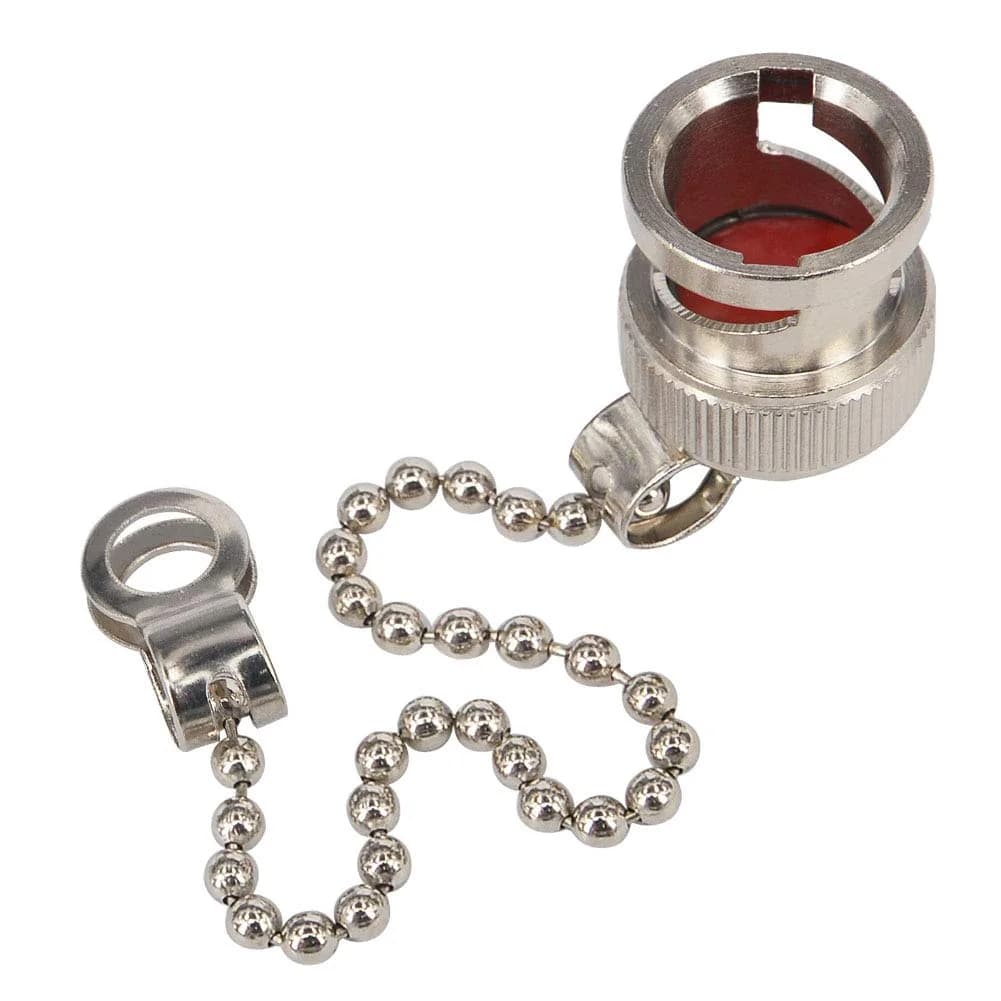 Boobrie BNC Dust Cap Waterproof Protective Cover with Chain - 10PCS | Nickel-Plated RF Coaxial Adapter Cap for Female Jack - view 4