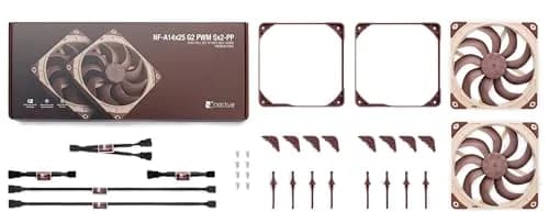 Noctua NF-A14x25 G2 PWM Sx2-PP Dual Fan Kit 140mm (2x 140x25mm) | Speed-Offset for Quieter Operation thumbnail 4