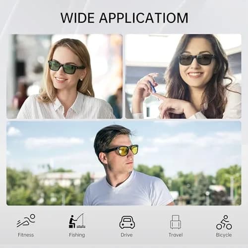 HIBLOKS Polarized Clip-on Sunglasses for Ray-Ban Meta Wayfarer RW4006/RW4012 (50-22) — Yellow+Brown Lenses, Shiny Black Frame, 2-Pack thumbnail 6