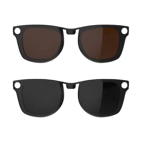 HIBLOKS Polarized Clip-on Sunglasses for Ray-Ban Meta Wayfarer RW4006/RW4012 (50-22) - 2-Pack (Black+Brown) thumbnail 1