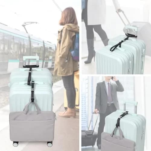 Vigorport Luggage Straps, Metal Buckle & Stretchy Nylon Connector Set (2-Pack, Black) | Securely Connect Luggage for Easier Travel thumbnail 8