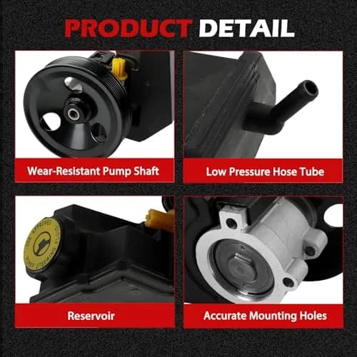 Autodevil Power Steering Pump for Jeep Wrangler & Cherokee 4.0L | OE Replacement, Long-Lasting Aluminum & Iron (70-120c) thumbnail 4