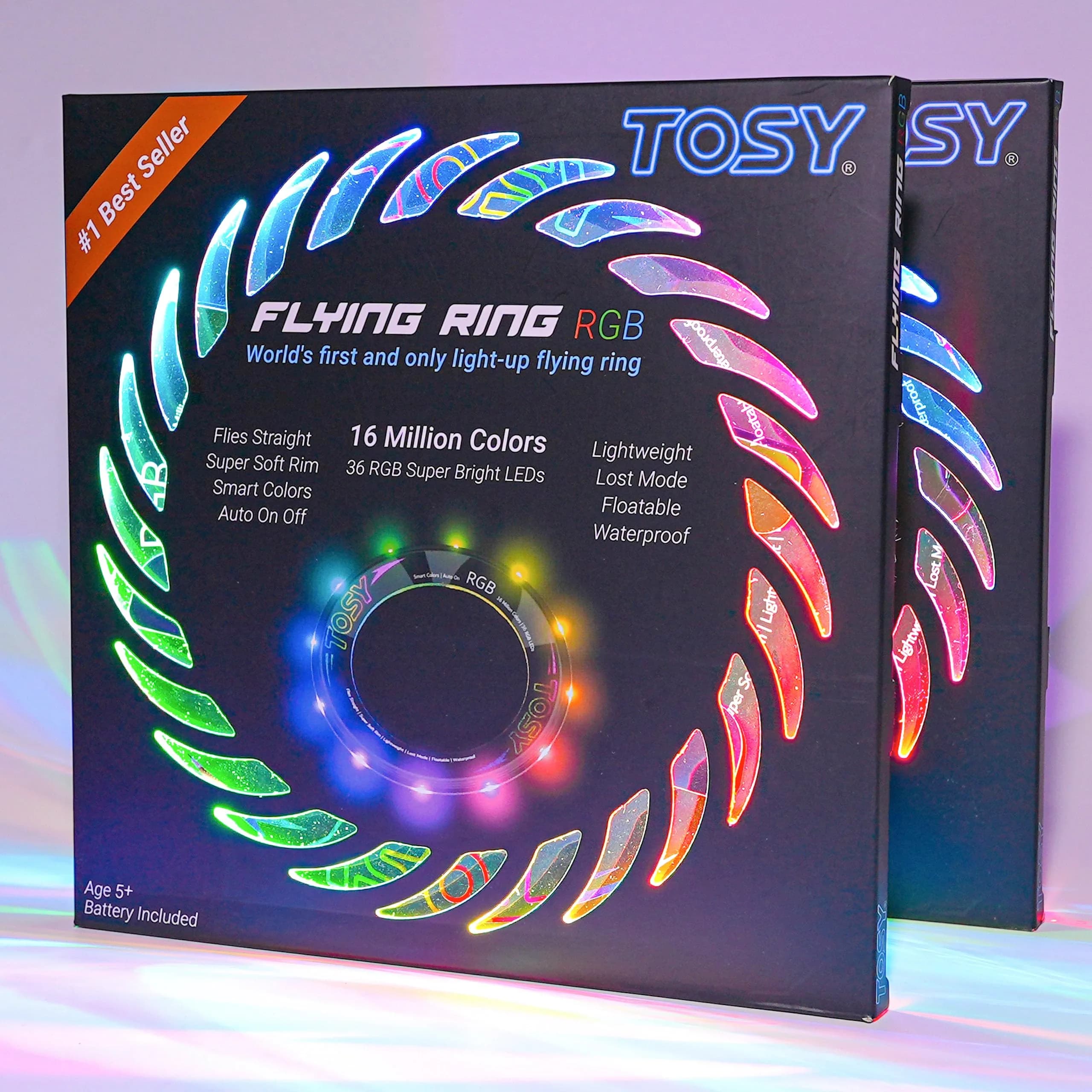 TOSY RGB Flying Ring 2-Pack 24.9cm (9.8") | 36 Smart LEDs & 16 Million Colors — 2x Rgb Rings