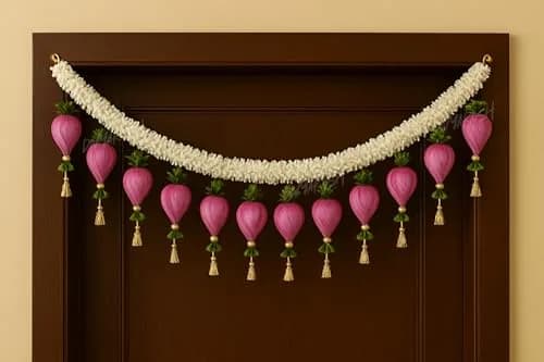 Divyakosh Lotus Buds Toran 96cm (37.8in) | Authentic Indian Door Hanging for Festivals thumbnail 4