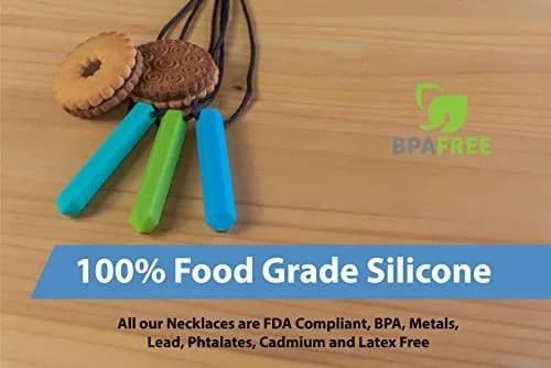 Tilcare Chew Chew Pencil Sensory Necklace 8 Pieces | Calming Silicone Chew Toys for Kids & Adults thumbnail 5