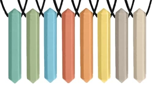 Tilcare Chew Chew Pencil Sensory Necklace 8 Pieces | Calming Silicone Chew Toys for Kids & Adults thumbnail 1