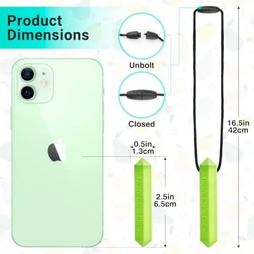Tilcare Chew Chew Pencil Sensory Necklace 8 Pieces | Calming Silicone Chew Toys for Kids & Adults thumbnail 9