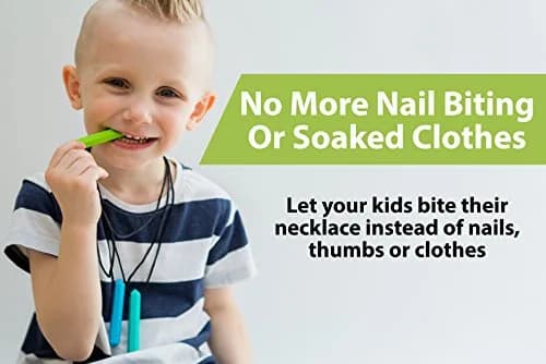 Tilcare Chew Chew Pencil Sensory Necklace 8 Pieces | Calming Silicone Chew Toys for Kids & Adults thumbnail 2