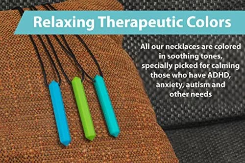 Tilcare Chew Chew Pencil Sensory Necklace 8 Pieces | Calming Silicone Chew Toys for Kids & Adults thumbnail 3