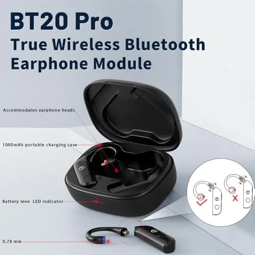 NALMOPG BT20 Pro IEM Bluetooth Adapter 2Pin 0.78mm | Wireless Bluetooth Earphone Module, 50H Battery thumbnail 4