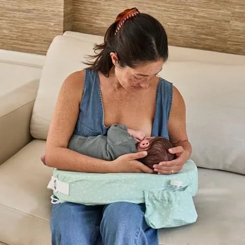 My Brest Friend Original Nursing Pillow - Minty Geo | Ergonomic Support for Mom & Baby thumbnail 3
