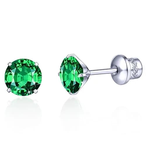 TitanHeart Hypoallergenic Titanium CZ Screw Back Stud Earrings for Women Men | Sensitive Skin Friendly (70-120 chars) thumbnail 1