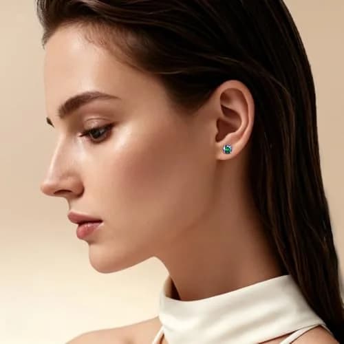 TitanHeart Hypoallergenic Titanium CZ Screw Back Studs Earrings for Women Men | 6mm Rainbow CZ, Anti-Allergy, Unisex thumbnail 2