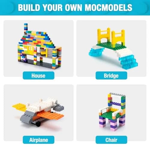 MANNIDOO 110 Pieces Small Building Plates Set, Light Grey | Educational STEM Learning thumbnail 4