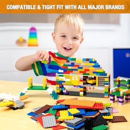 MANNIDOO 110 Pieces Small Building Plates Set, Light Grey | Educational STEM Learning thumbnail 3